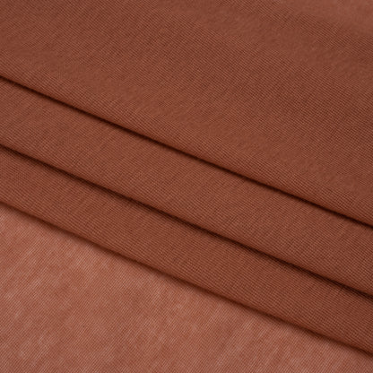 Lightweight Cotton Interlock Knit - Dusty Orange - Designer Deadstock Folded