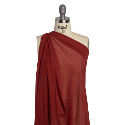 Featherweight Rayon Jersey - Wine Red - Designer Deadstock Drape