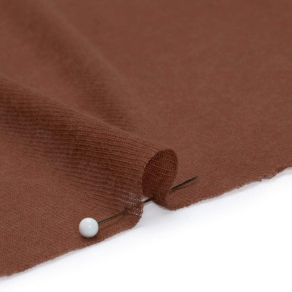 Featherweight Cotton Interlock Knit - Auburn - Designer Deadstock Detail