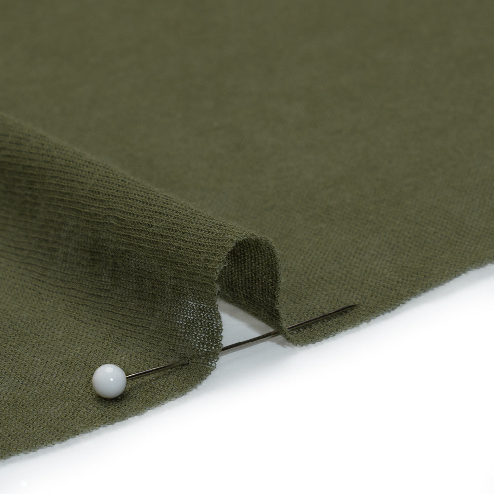 Lightweight Cotton Interlock Knit - Soft Green - Designer Deadstock Detail