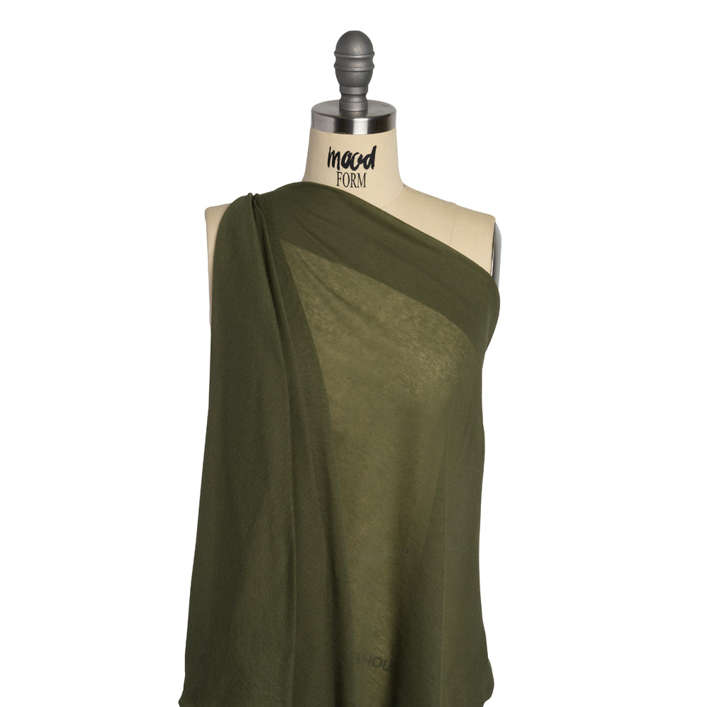 Lightweight Cotton Interlock Knit - Soft Green - Designer Deadstock Drape
