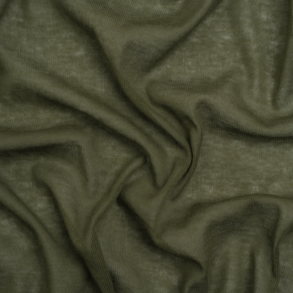 Lightweight Cotton Interlock Knit - Soft Green - Designer Deadstock