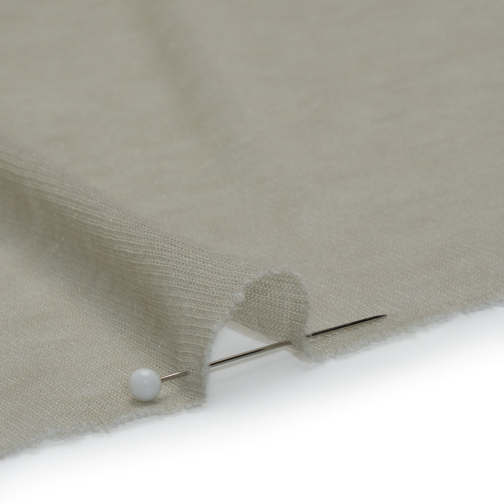 Lightweight Polyester Interlock Knit - Light Gray - Designer Deadstock Detail
