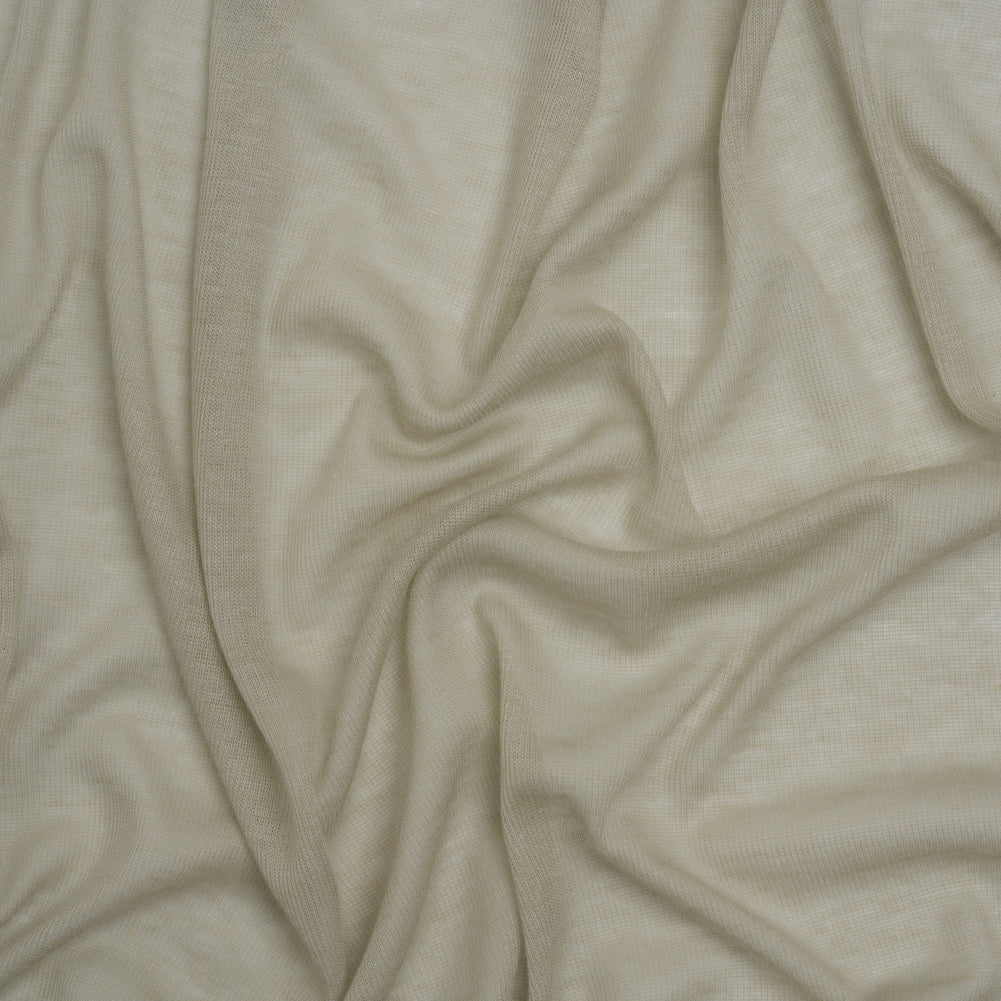 Lightweight Polyester Interlock Knit - Light Gray - Designer Deadstock