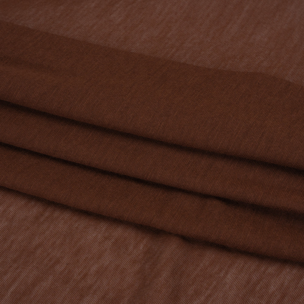 Lightweight Cotton Jersey - Russet Brown - Designer Deadstock Folded