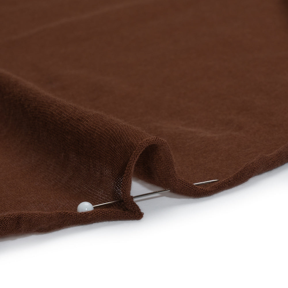 Lightweight Cotton Jersey - Russet Brown - Designer Deadstock Detail