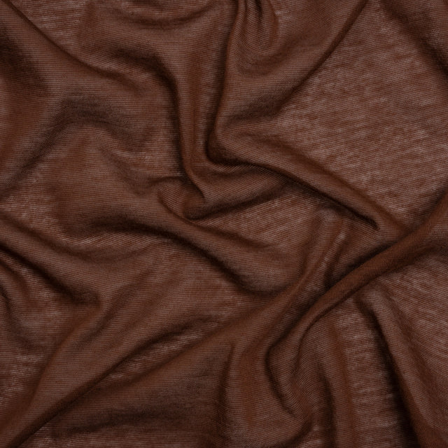 Lightweight Cotton Jersey - Russet Brown - Designer Deadstock