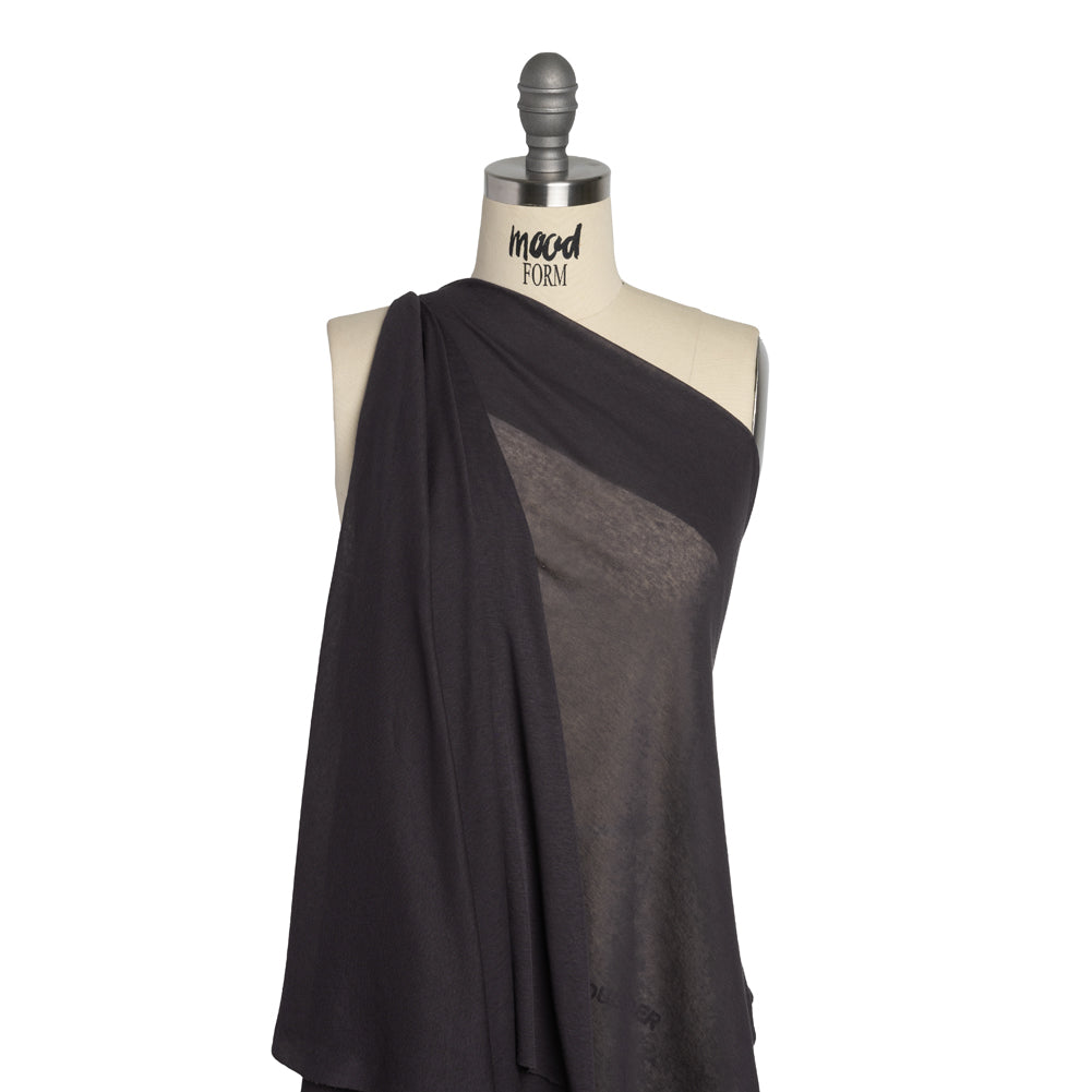Featherweight Cotton Interlock Knit - Plum - Designer Deadstock Drape