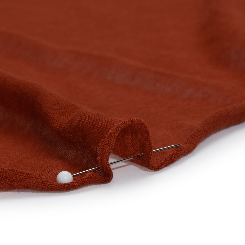 Featherweight Rayon Jersey - Dark Orange - Designer Deadstock Detail