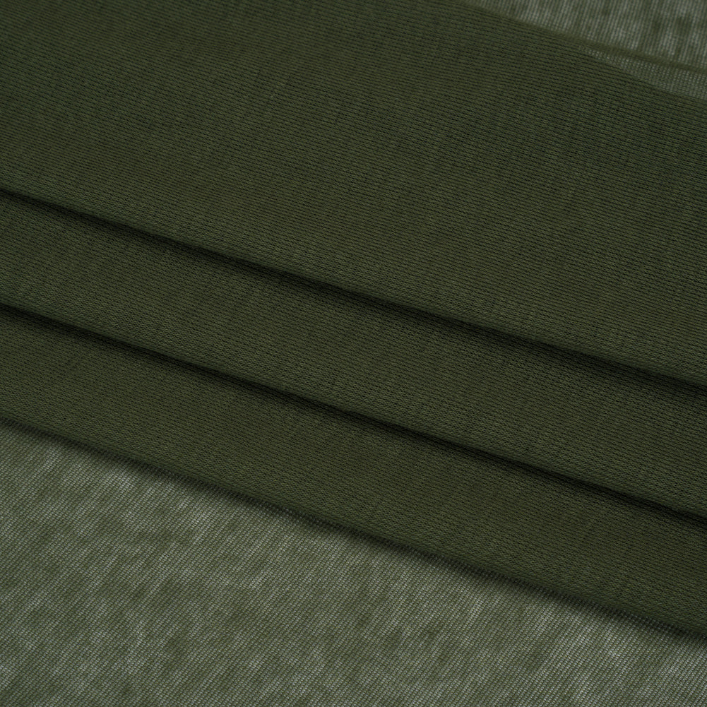 Featherweight Cotton Interlock Knit - Kale Green - Designer Deadstock Folded