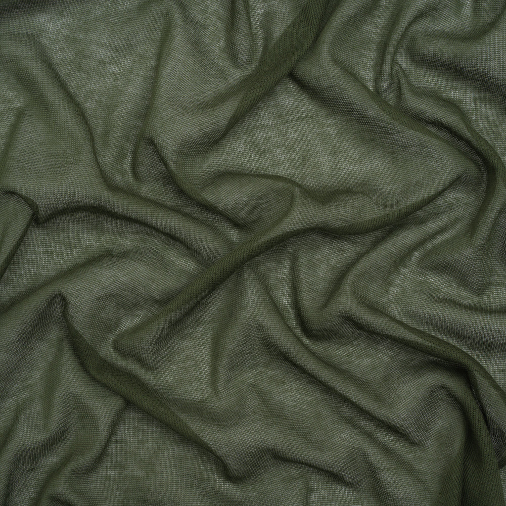 Featherweight Cotton Interlock Knit - Kale Green - Designer Deadstock