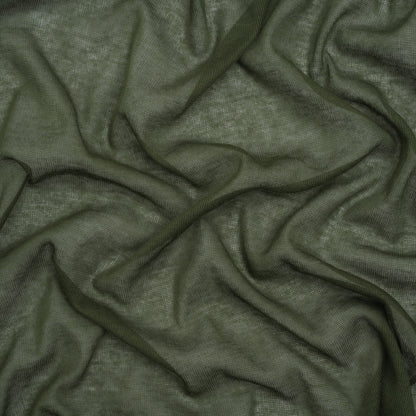 Featherweight Cotton Interlock Knit - Kale Green - Designer Deadstock