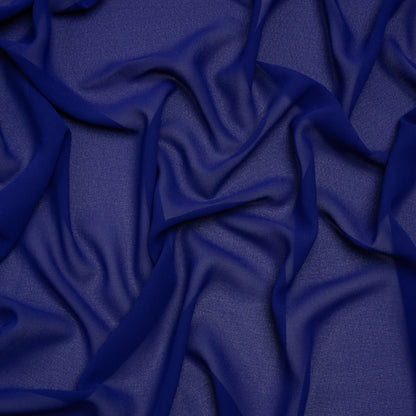 Polyester Georgette - Cobalt Blue - Designer Deadstock