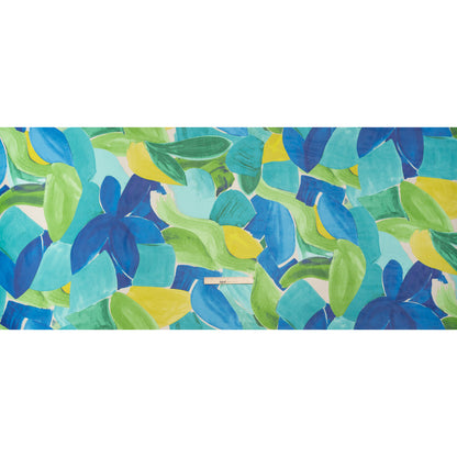 Polyester Chiffon Print - Green and Blue Painterly Flowers and Leaves - Designer Deadstock