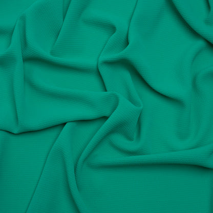 Stretch Polyester Crepe - Dark Mint - Designer Deadstock
