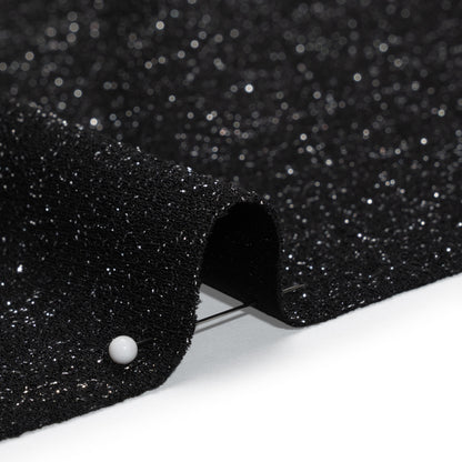 Stretch Polyester Metallic Crepe Double Knit - Black and Silver - Designer Deadstock