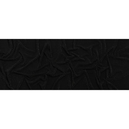Stretch Polyester Metallic Crepe Double Knit - Black and Silver - Designer Deadstock