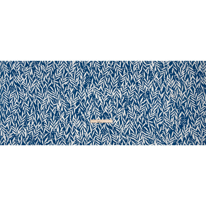 Stretch Polyester Tricot - Blue and White Leafy Stems - Designer Deadstock