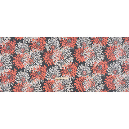 Stretch Polyester Tricot with Puff Print Outlines - Gray, Coral and Beige Floral - Designer Deadstock