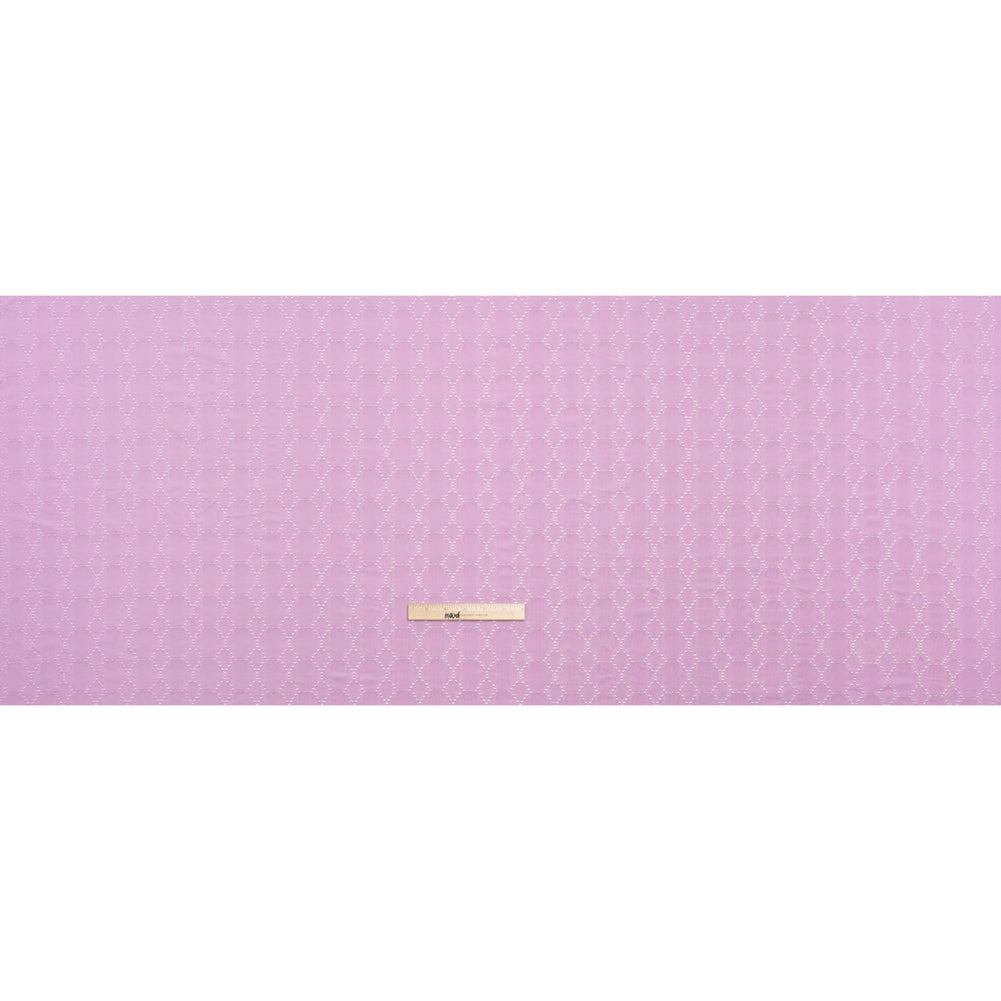 Stretch Polyester Jersey with Eyelets - Lavender Circles - Designer Deadstock - Full