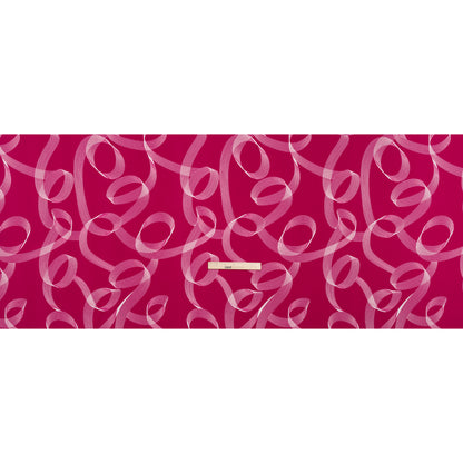 Stretch Polyester Tricot - Raspberry Pink and White Looping Lines - Designer Deadstock