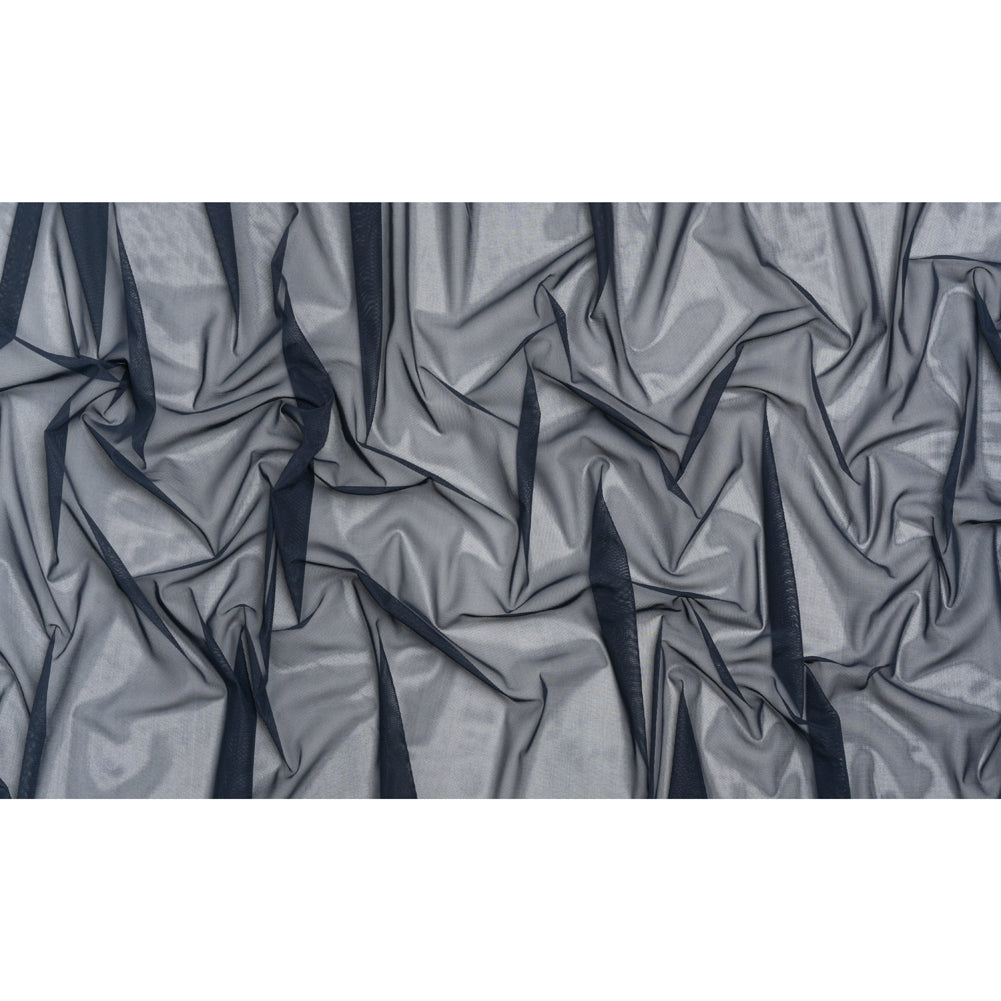 Crisp Polyester Stretch Mesh - Navy - Designer Deadstock