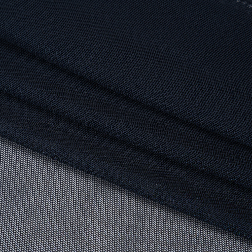 Polyester Stretch Mesh - Navy Blue - Designer Deadstock