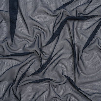 Polyester Stretch Mesh - Navy Blue - Designer Deadstock