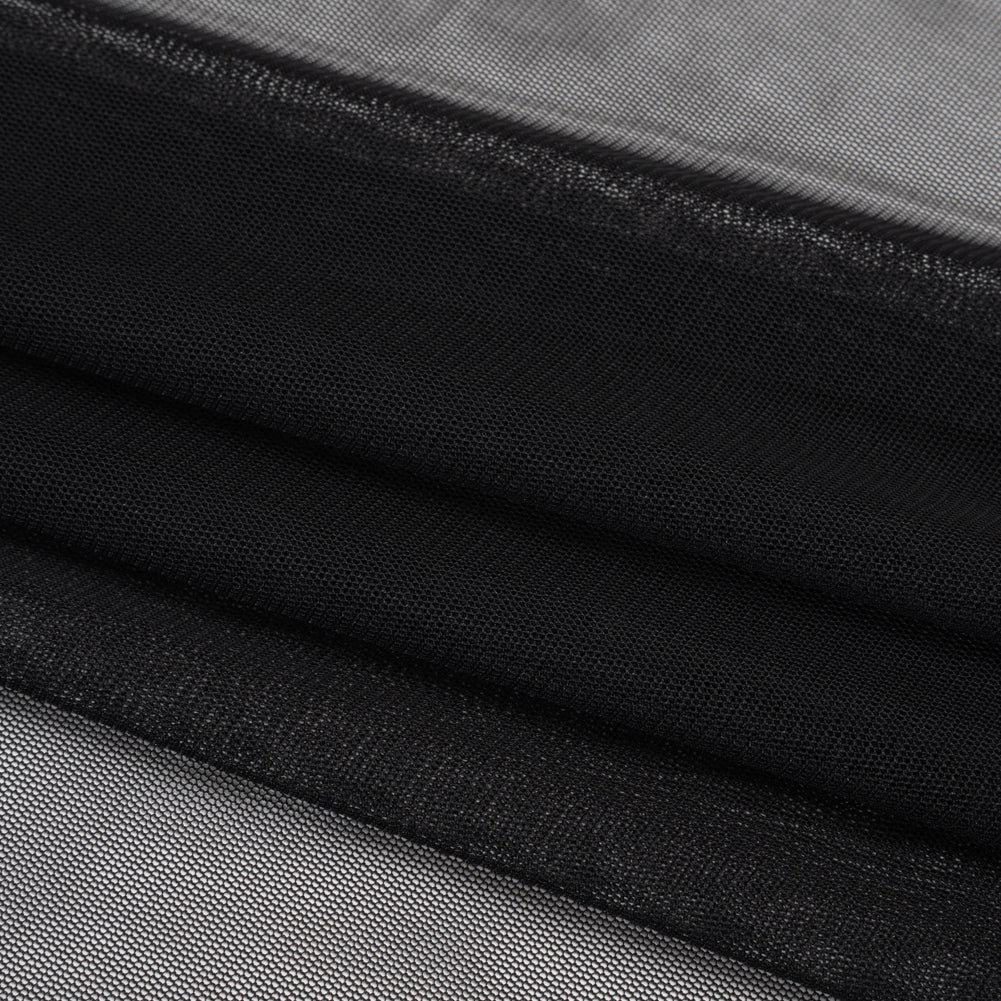 Polyester Mesh - Black - Designer Deadstock - Folded
