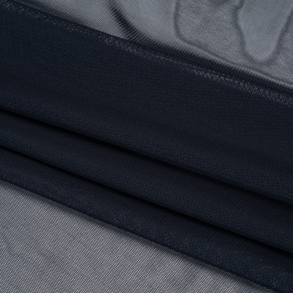 Polyester Stretch Mesh - Navy - Designer Deadstock