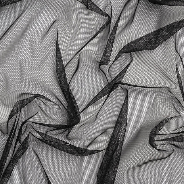 Crisp Polyester Tulle - Black - Designer Deadstock