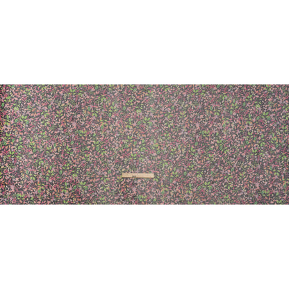 Polyester Stretch Mesh - Black, Pink and Green Flowering Vines - Designer Deadstock