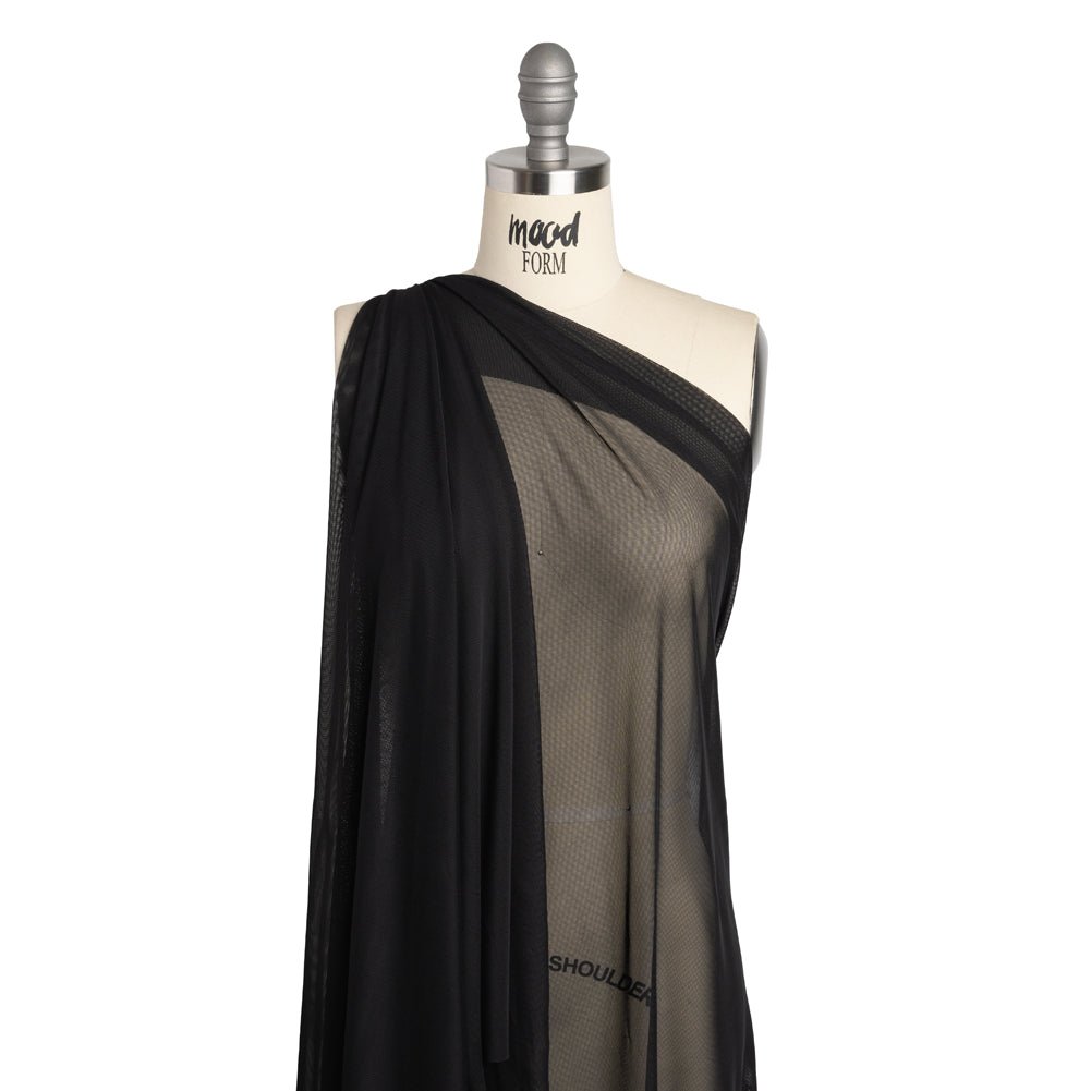Polyester Stretch Mesh - Black - Designer Deadstock