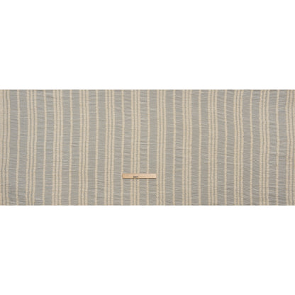 Ruched and Ruffled Sheer Polyester Woven - Cream - Designer Deadstock