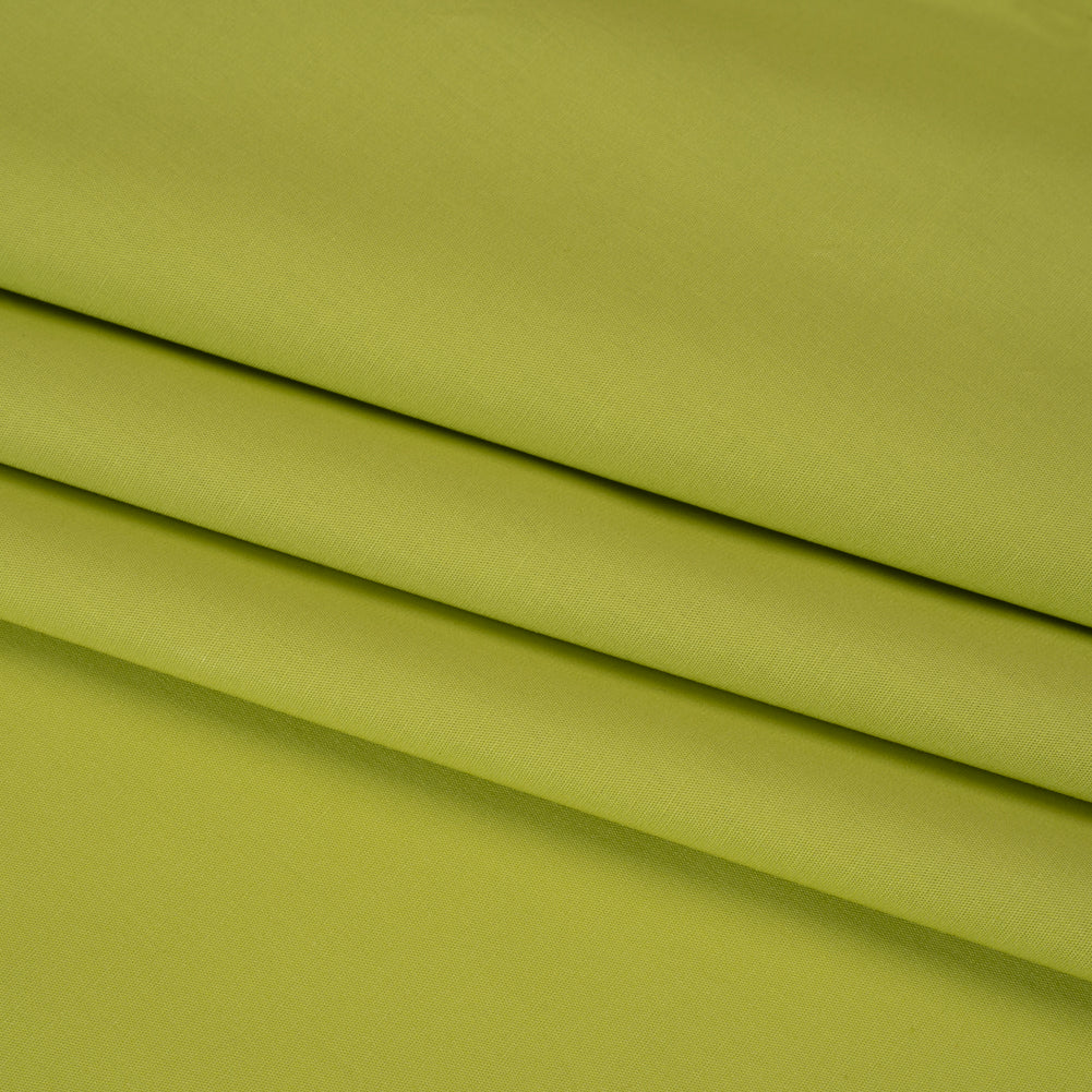 Stretch Cotton Poplin - Lime Green - Designer Deadstock - Folded