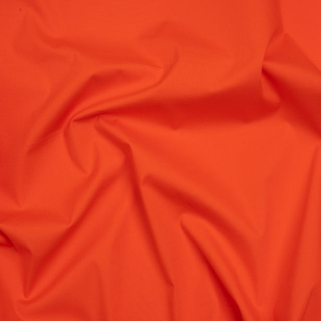 Stretch Cotton Poplin - Orange - Designer Deadstock