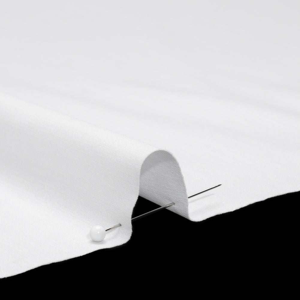 Stretch Cotton and Nylon Poplin - White - Designer Deadstock