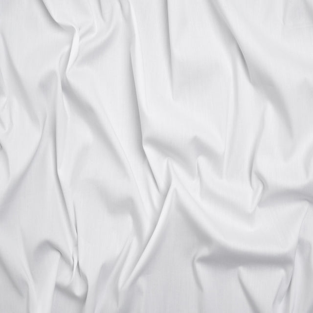 Stretch Cotton and Nylon Poplin - White - Designer Deadstock