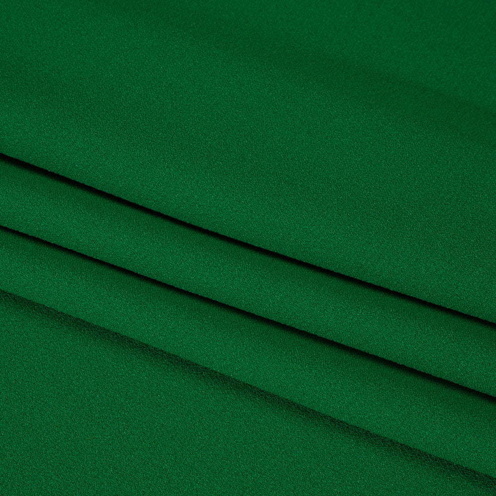 Stretch Polyester Crepe - Emerald Green - Designer Deadstock