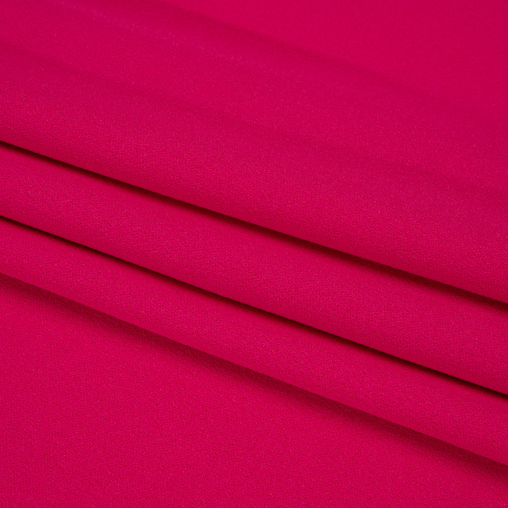 Stretch Polyester Liverpool Knit - Hot Pink - Designer Deadstock - Folded