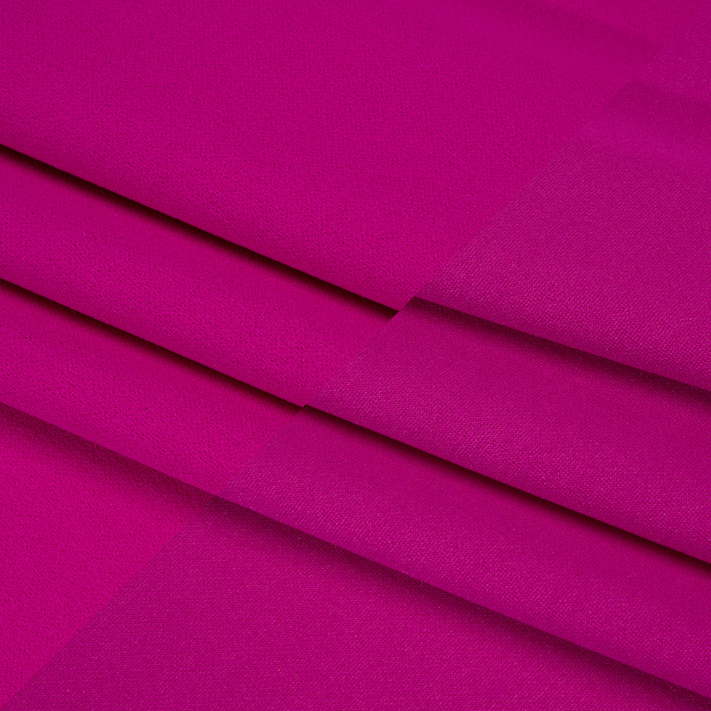 Stretch Polyester Crepe Double Knit - Magenta Pink - Designer Deadstock