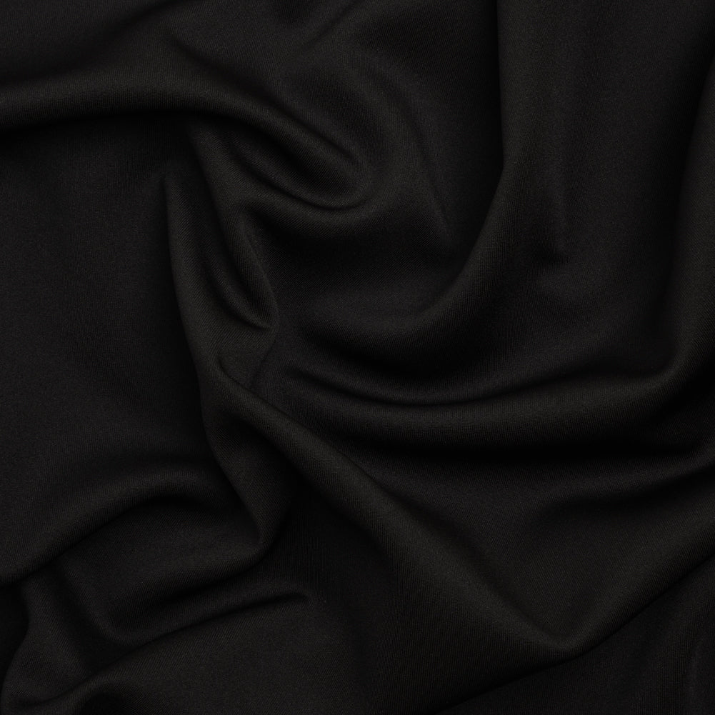Stretch Polyester Scuba Knit - Black - Designer Deadstock