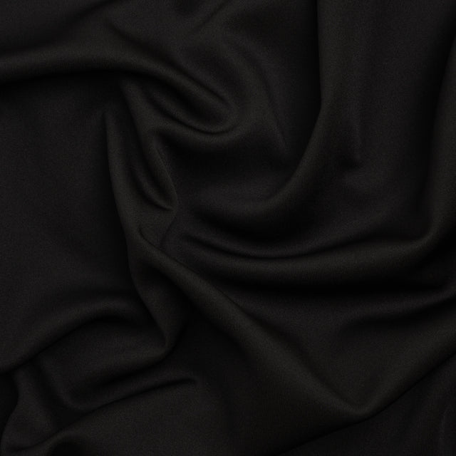 Stretch Polyester Scuba Knit - Black - Designer Deadstock
