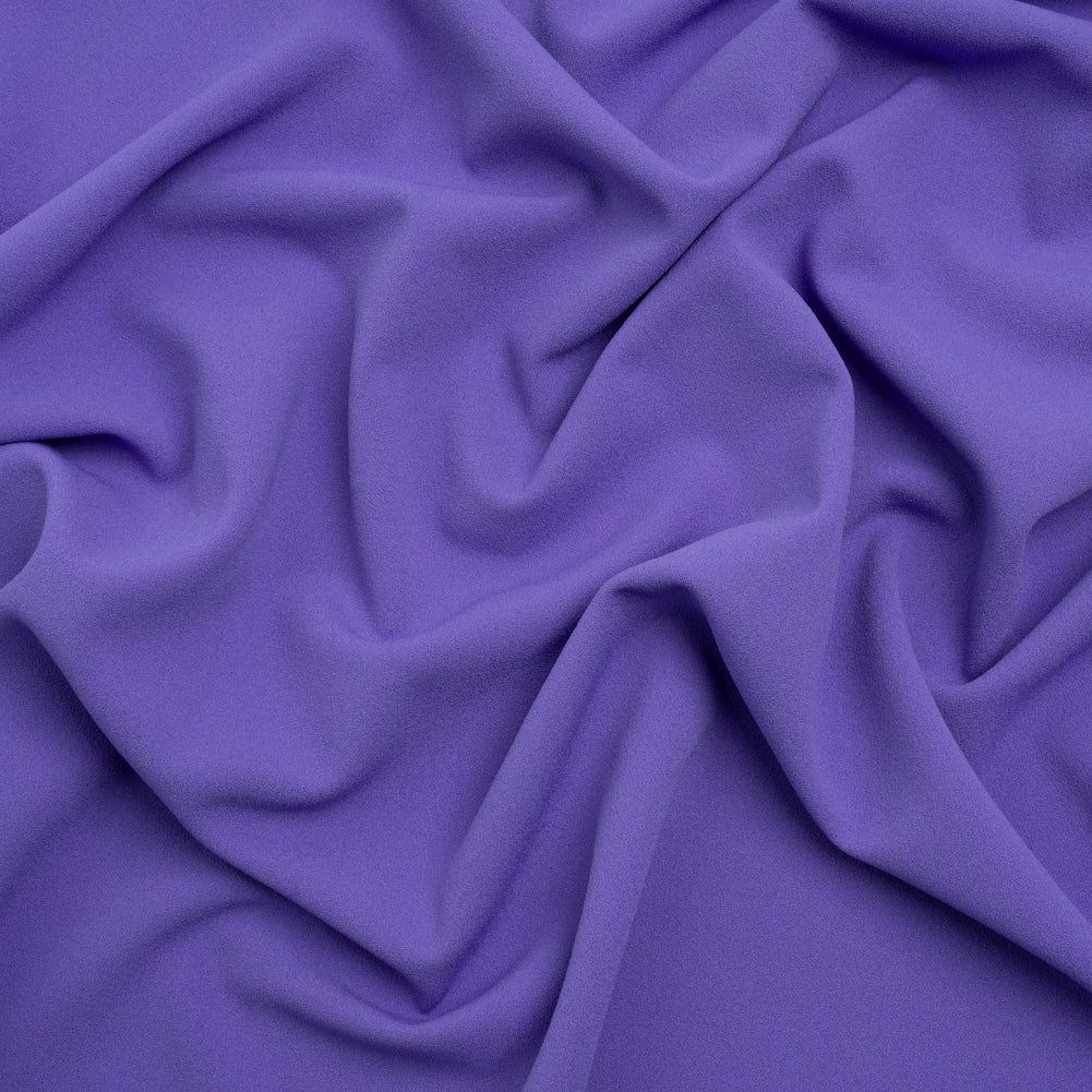 Stretch Polyester Crepe Double Knit - Blue Violet - Designer Deadstock