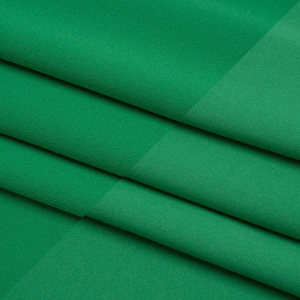 Stretch Polyester Crepe Double Knit - Dark Mint Green - Designer Deadstock