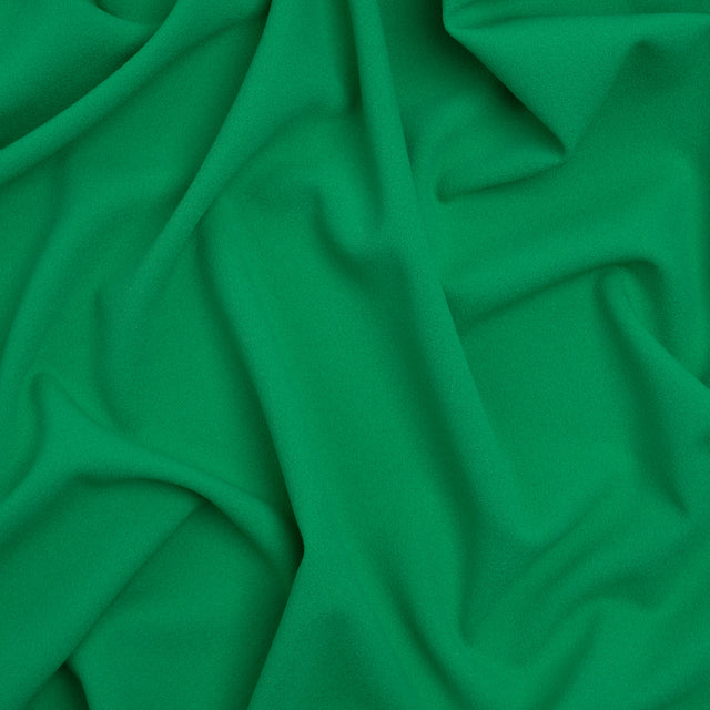 Stretch Polyester Crepe Double Knit - Dark Mint Green - Designer Deadstock