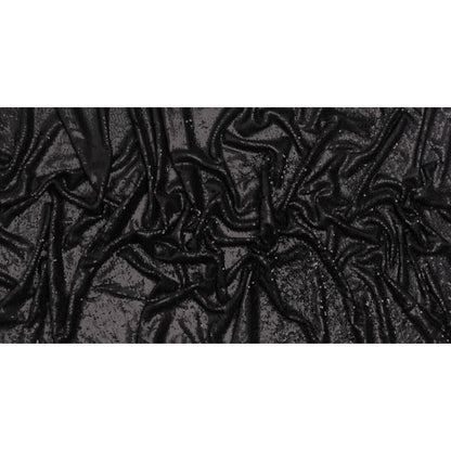 Baby Sequins Mesh - Gunmetal on Black - Designer Deadstock