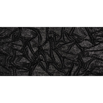 Stretch Mesh with Baby Sequin Rows - Black on Black - Designer Deadstock