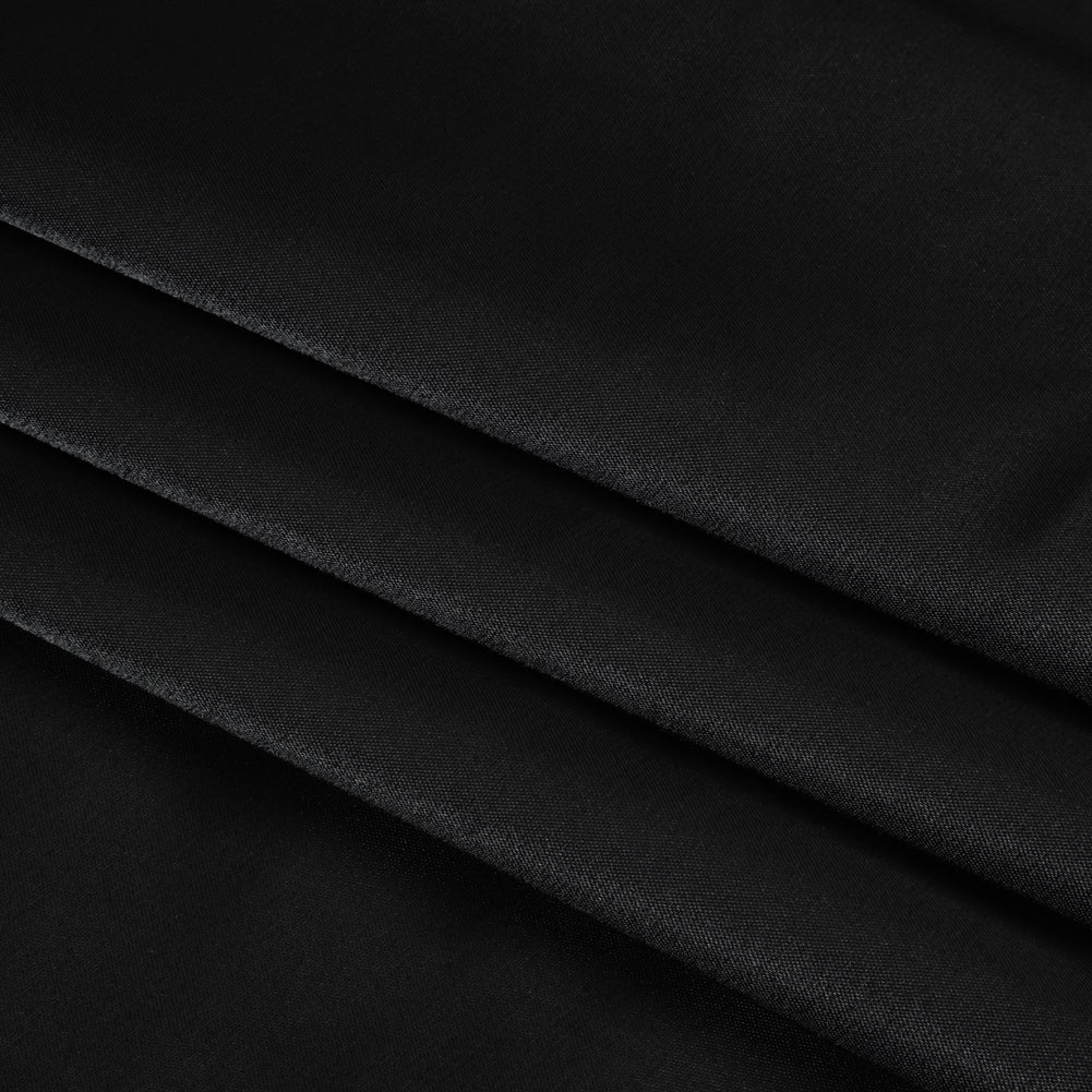 Stretch Polyester and Cotton Sateen - Black