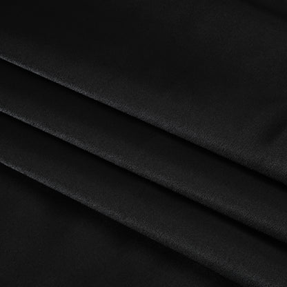 Stretch Polyester and Cotton Sateen - Black